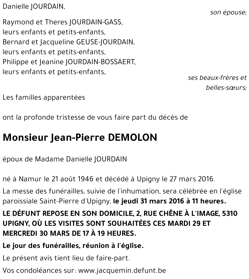 Jean-Pierre DEMOLON