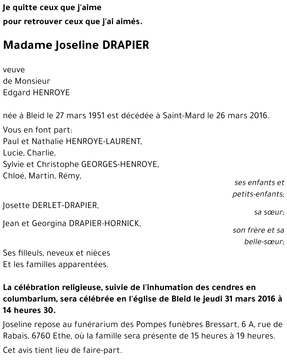 Joseline DRAPIER 