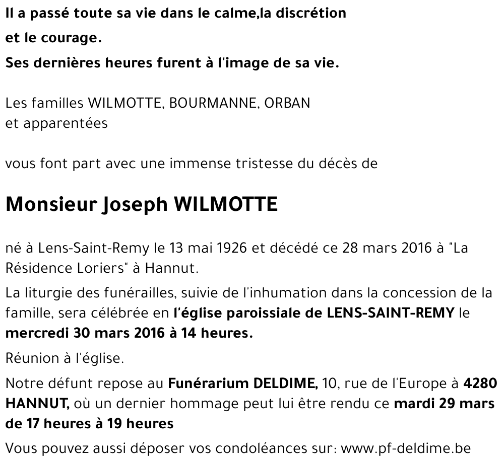 Joseph WILMOTTE