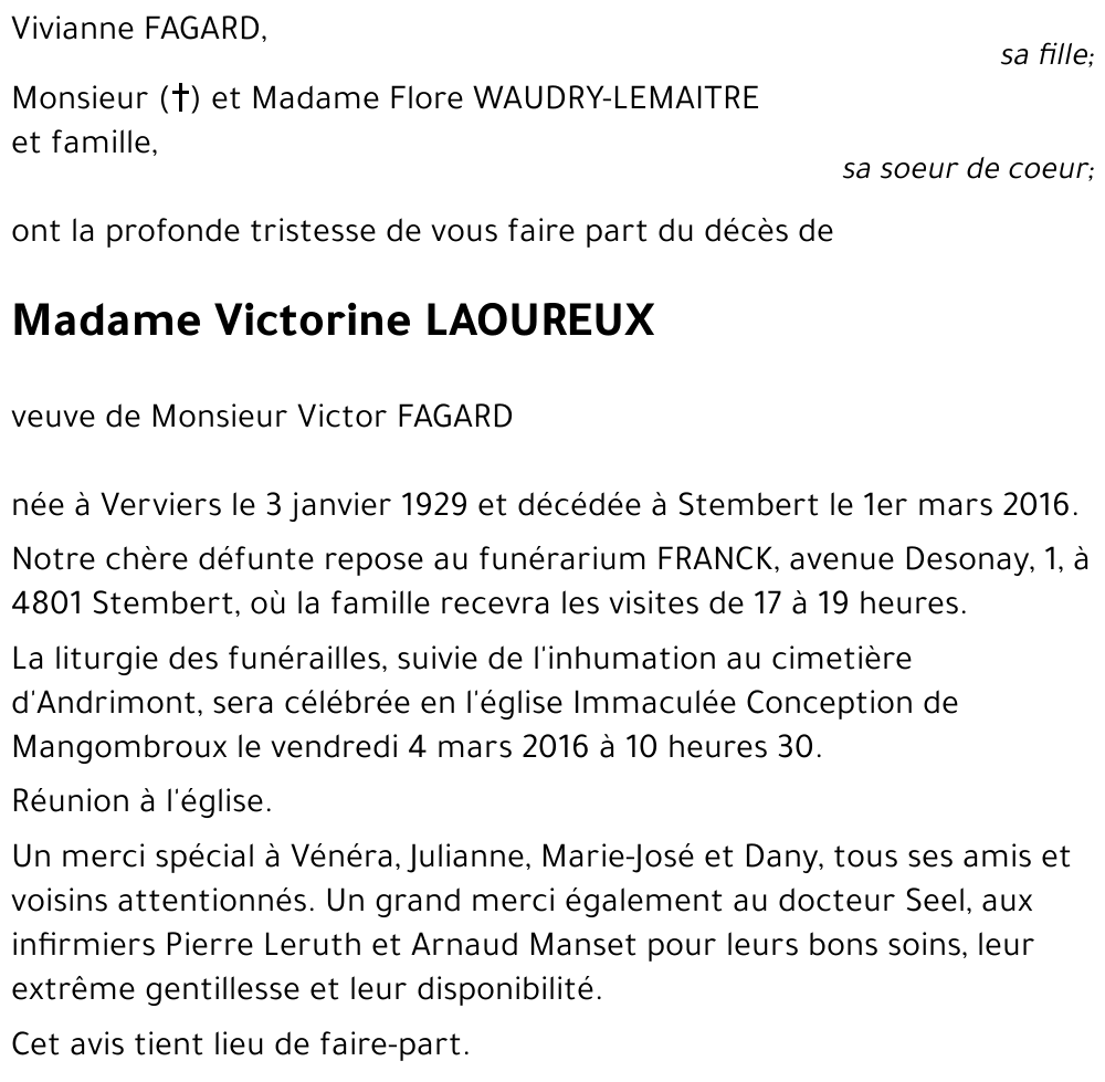 LAOUREUX Victorine