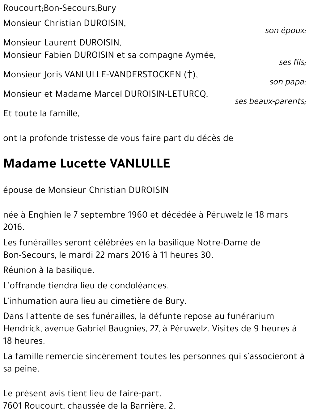 Lucette VANLULLE