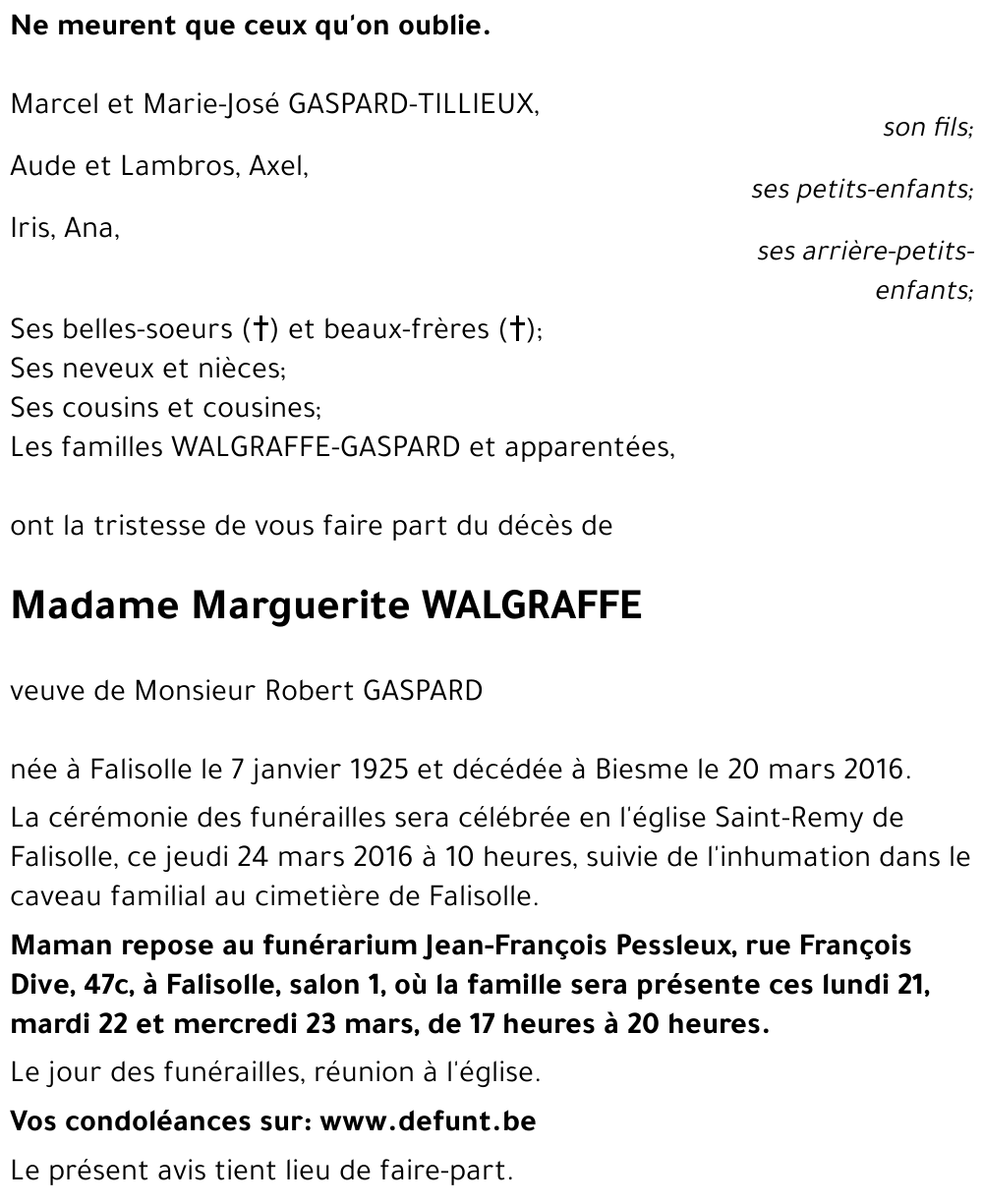 Marguerite WALGRAFFE