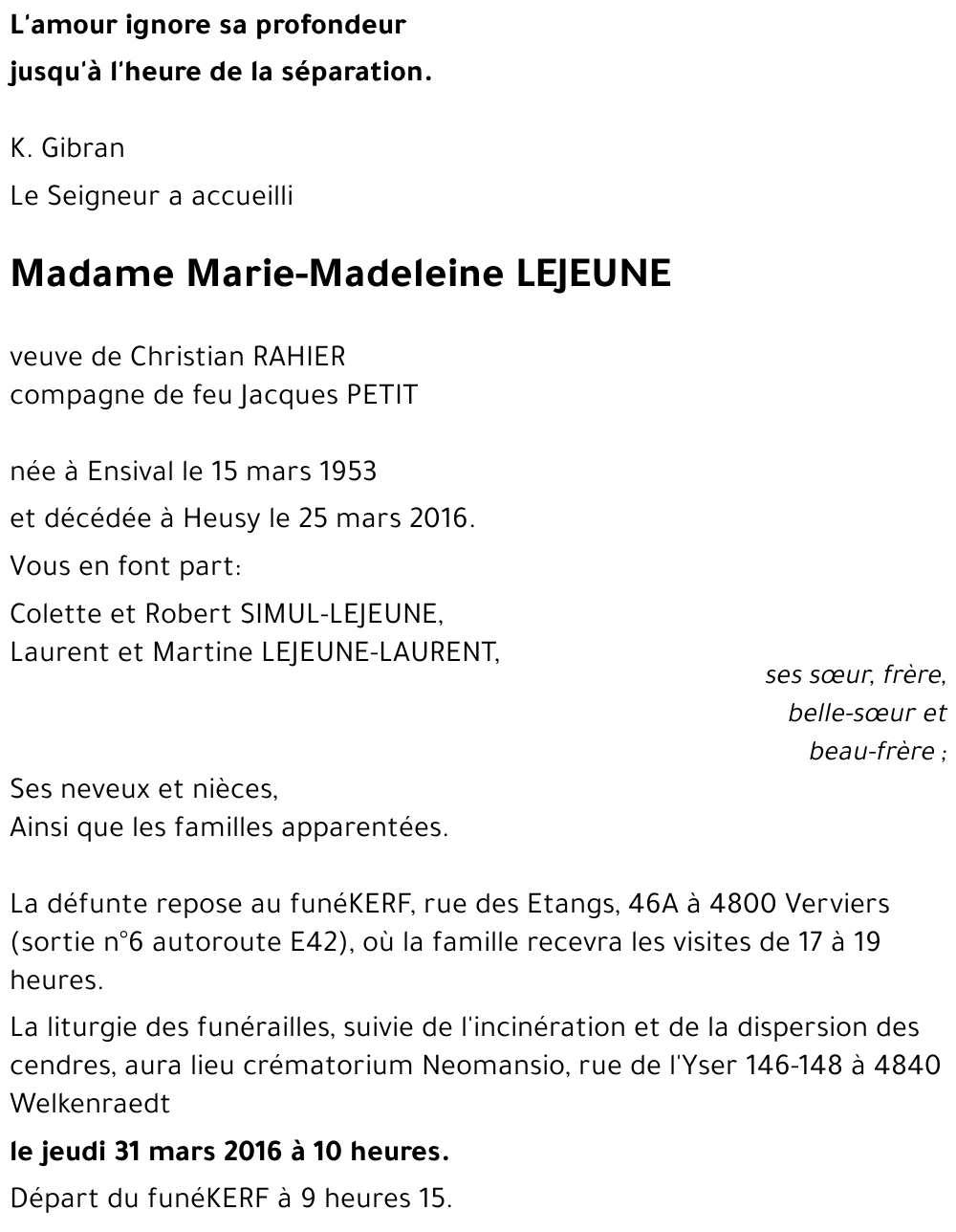 Marie-Madeleine LEJEUNE