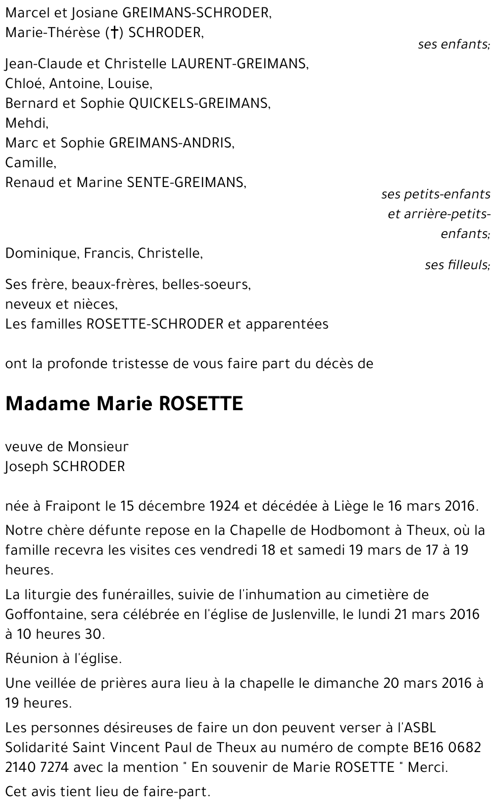 Marie ROSETTE