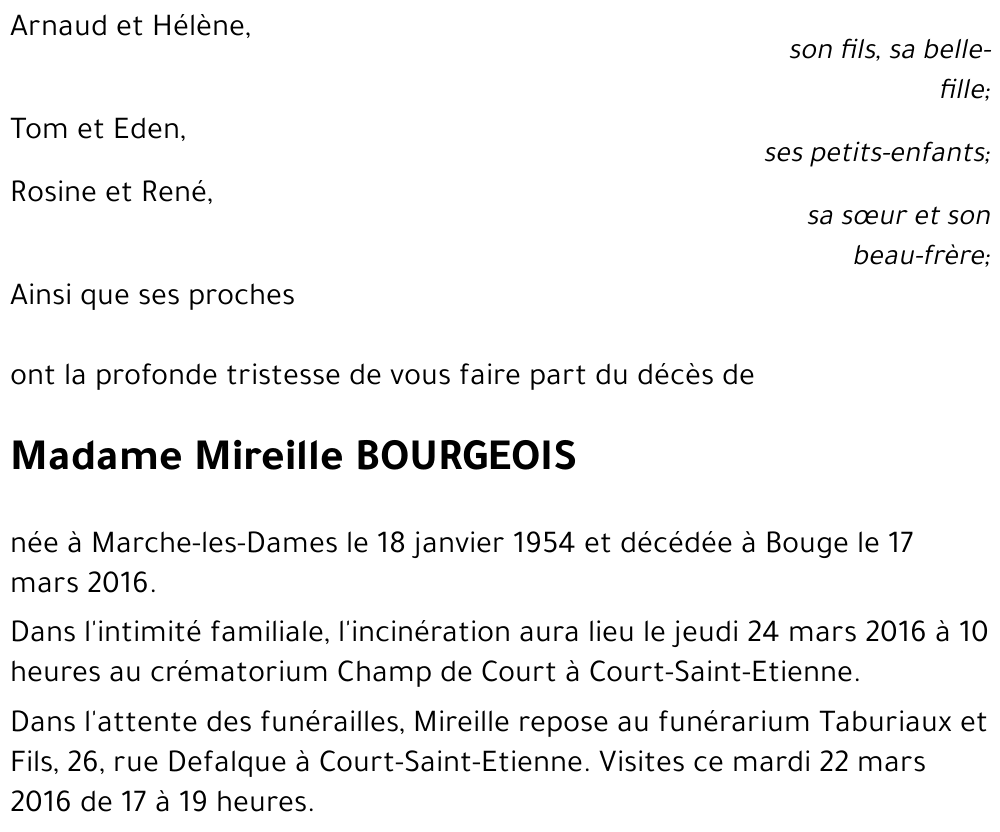 Mireille BOURGEOIS