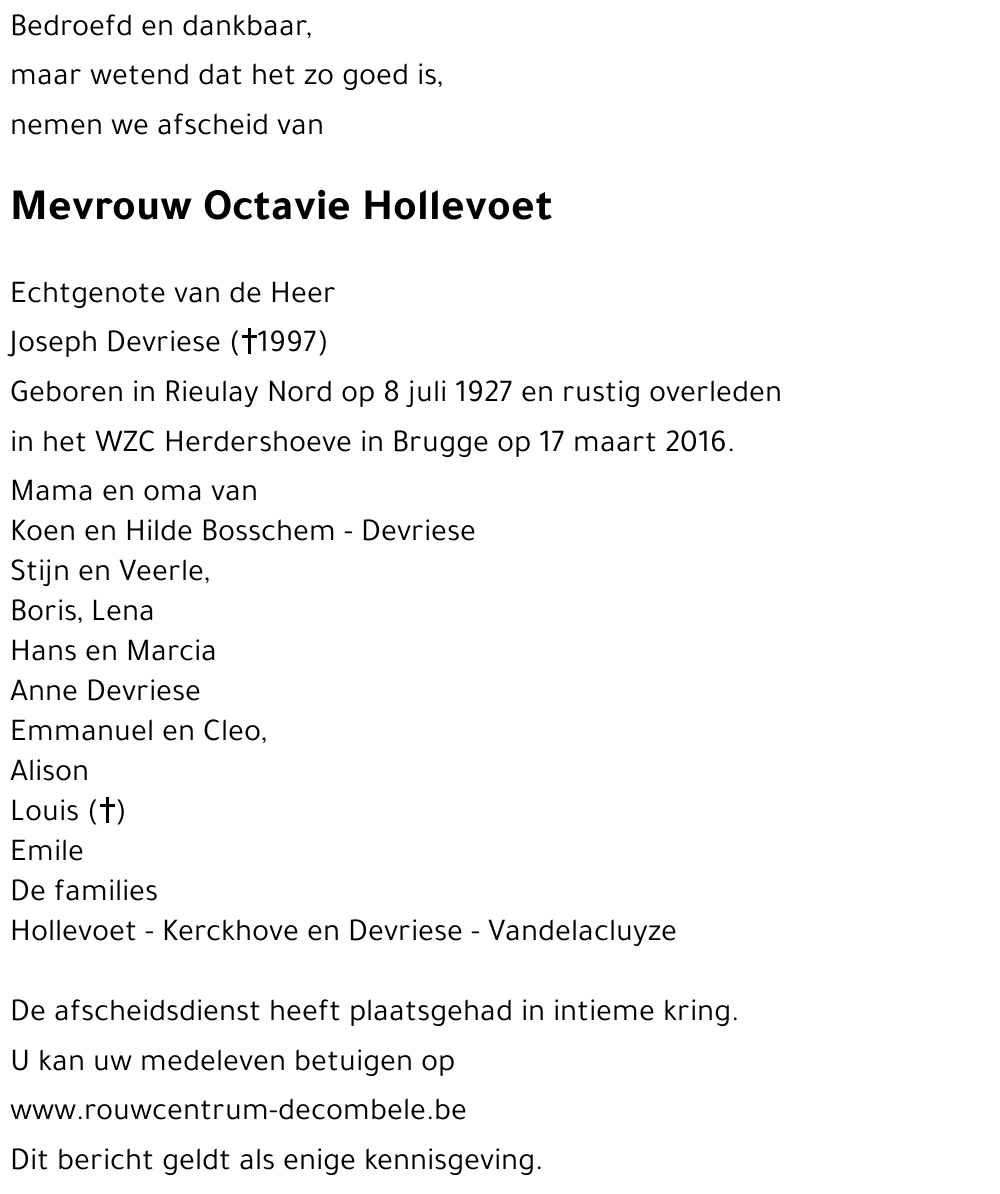 Octavie Hollevoet