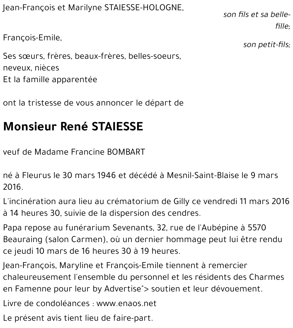 René STAIESSE