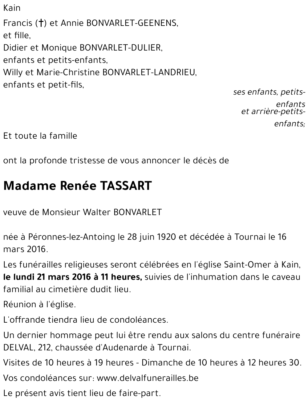 Renée TASSART