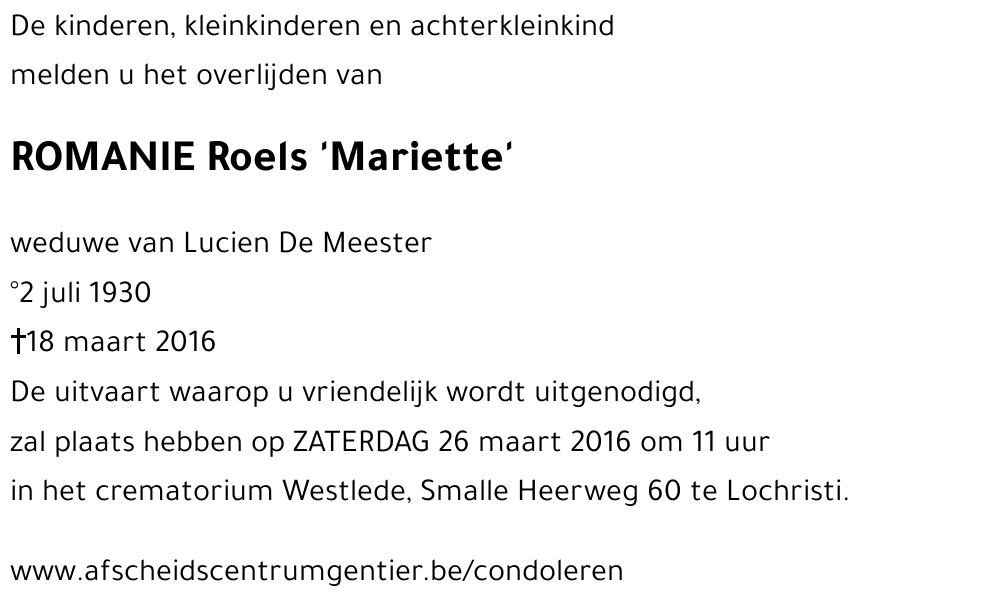 ROMANIE Roels 'Mariette' 