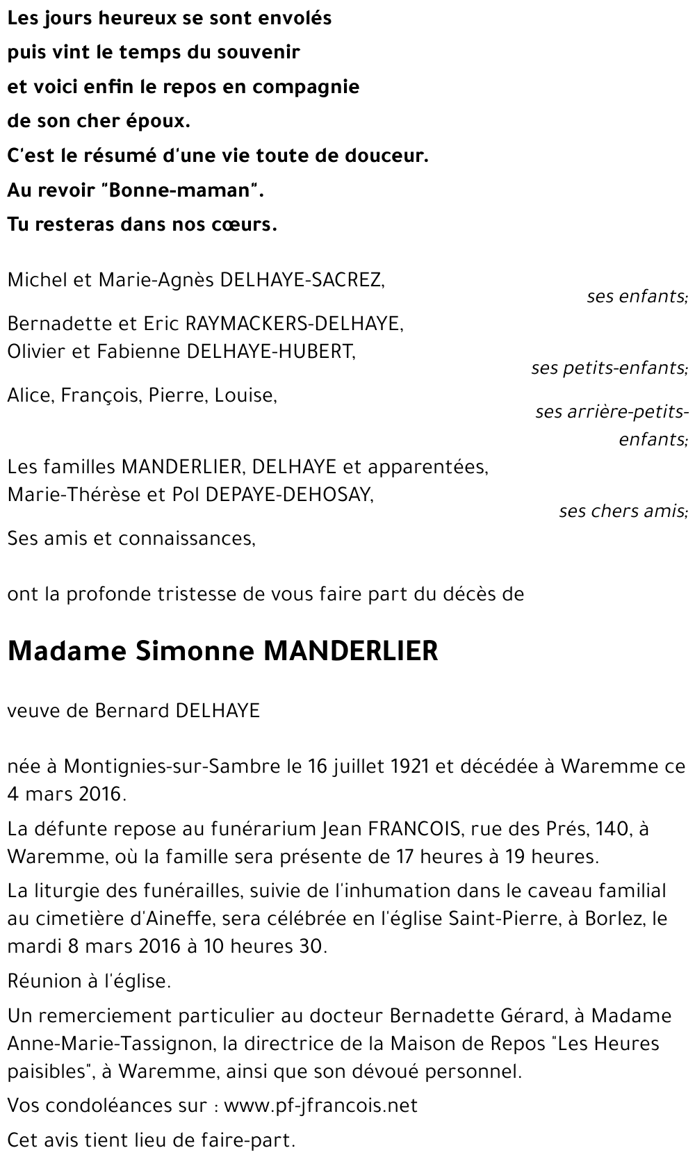 Simonne MANDERLIER