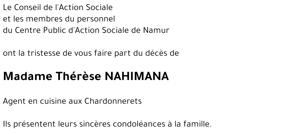 Thérèse NAHIMANA