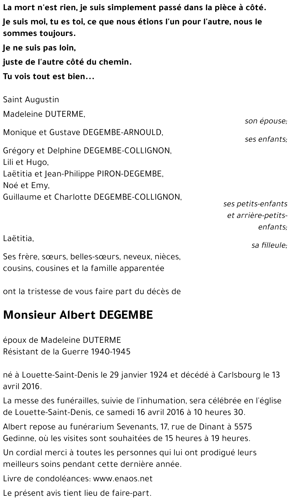 Albert DEGEMBE