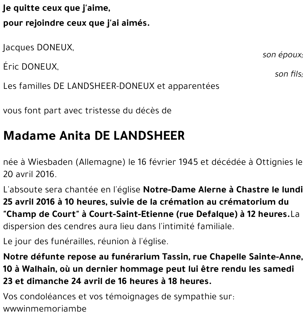 Anita DE LANDSHEER