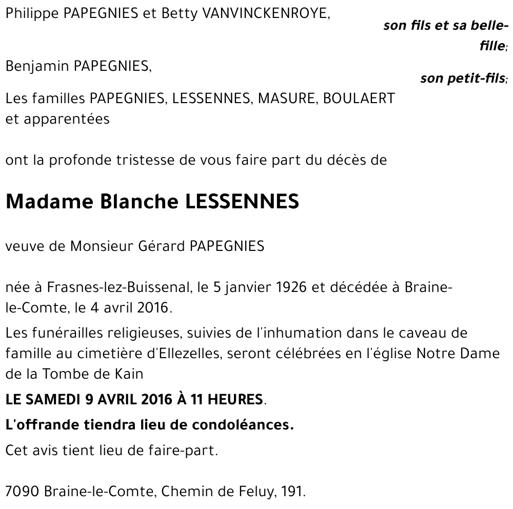 Blanche LESSENNES