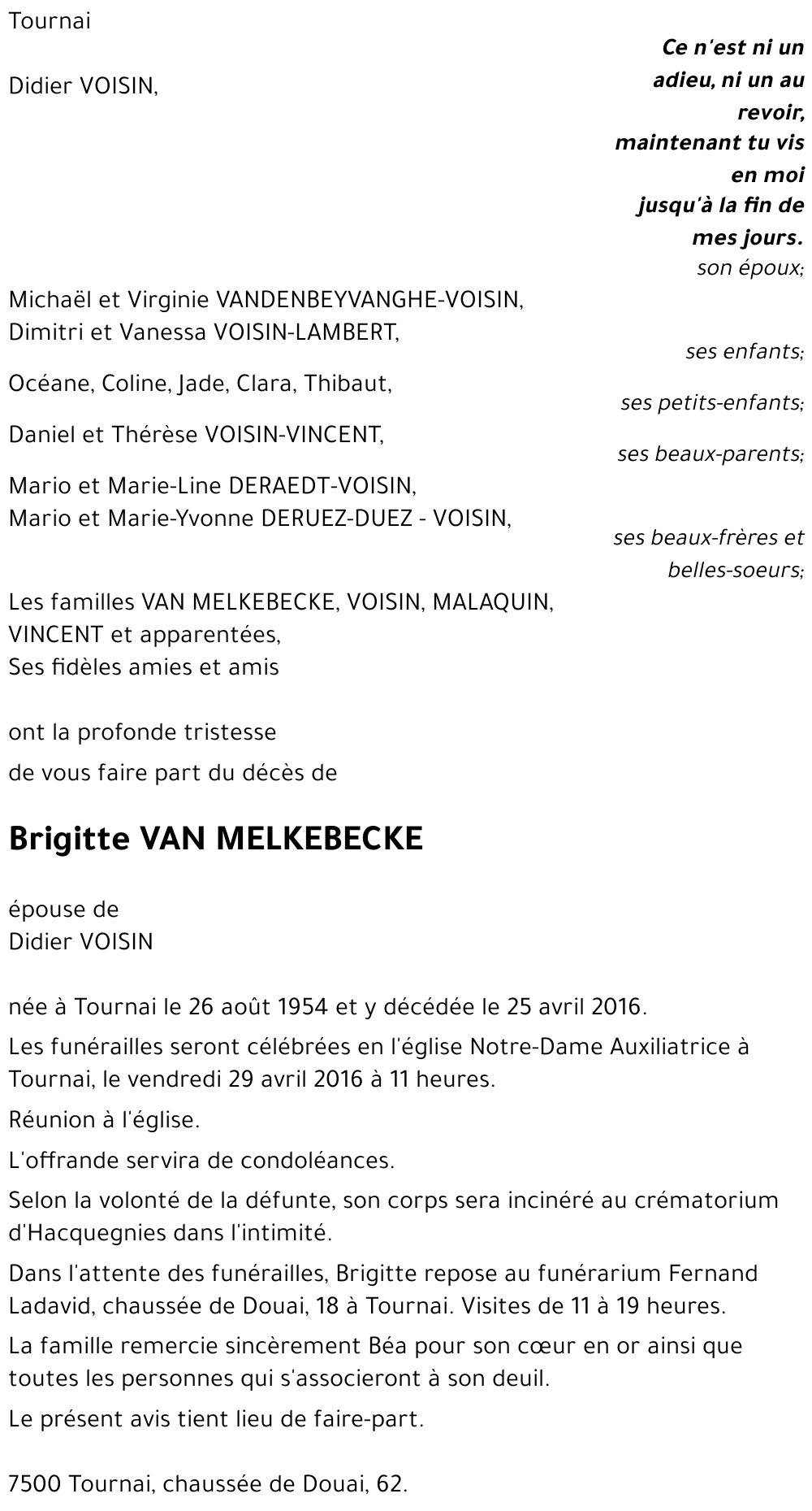 Brigitte VAN MELKEBECKE