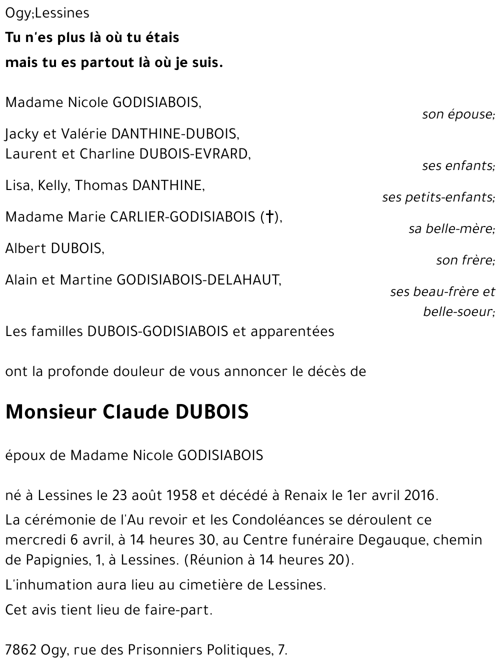 Claude DUBOIS