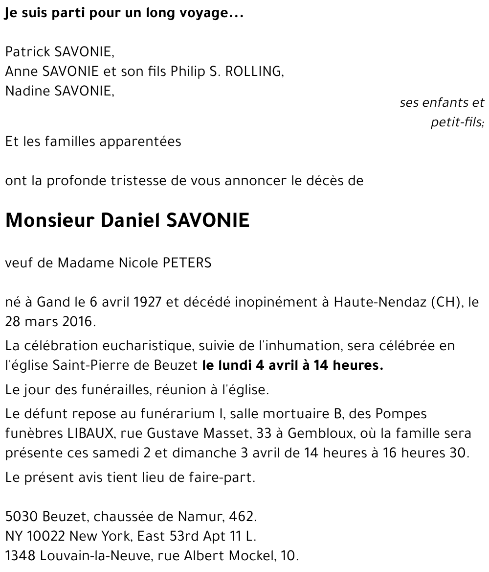 Daniel SAVONIE