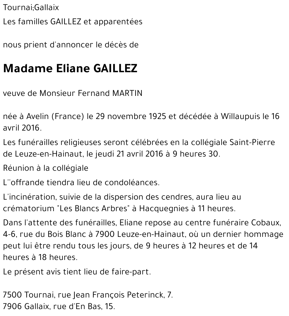 Eliane Gaillez