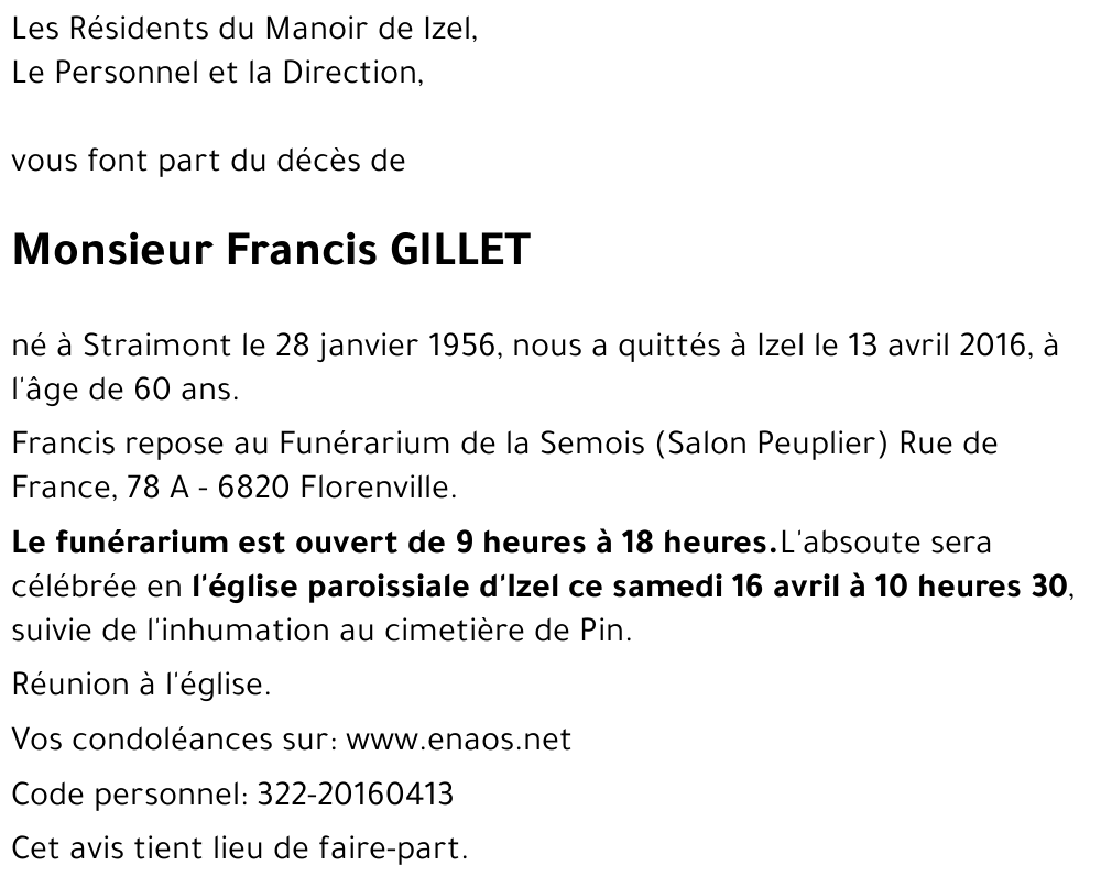 Francis GILLET