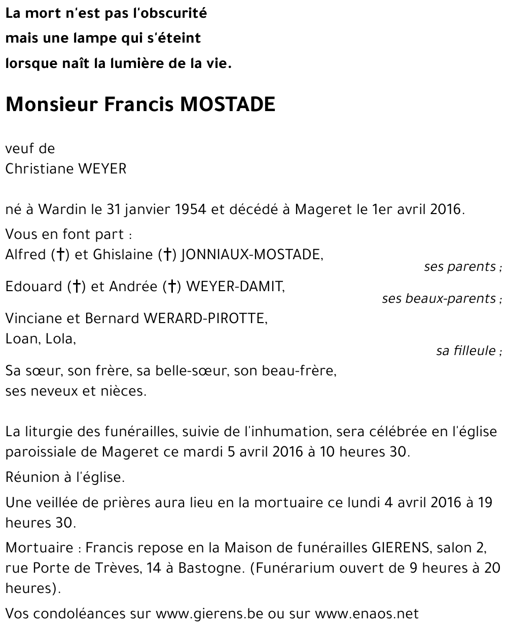 Francis MOSTADE