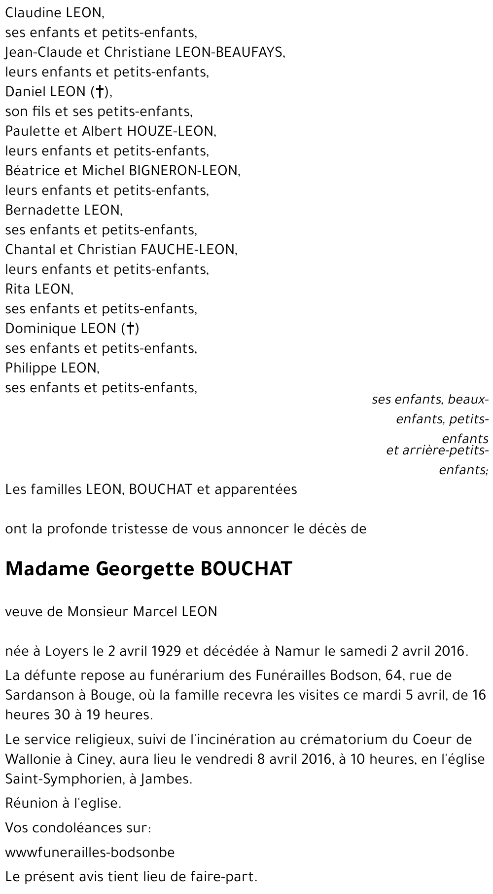 Georgette BOUCHAT