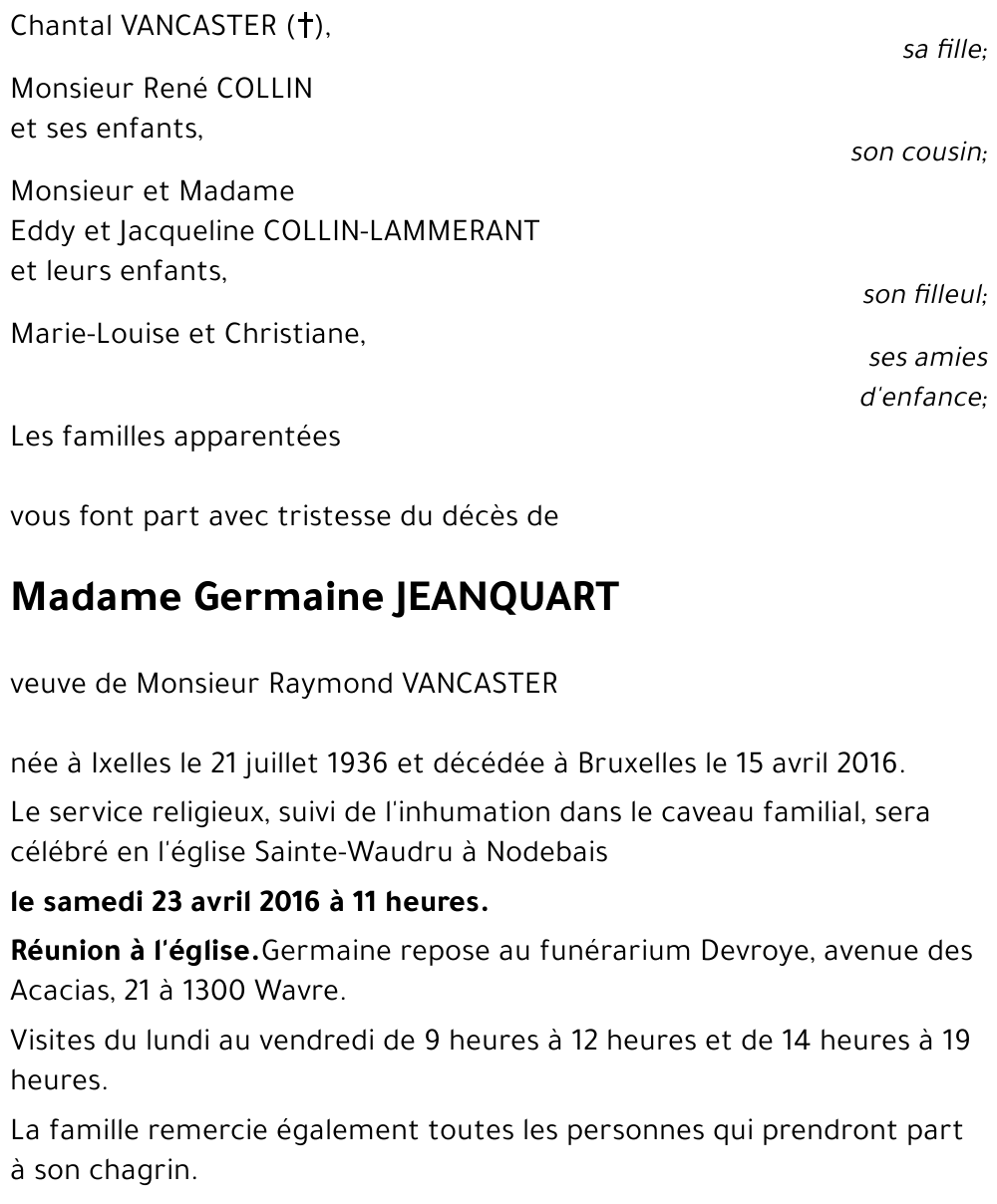 Germaine JEANQUART