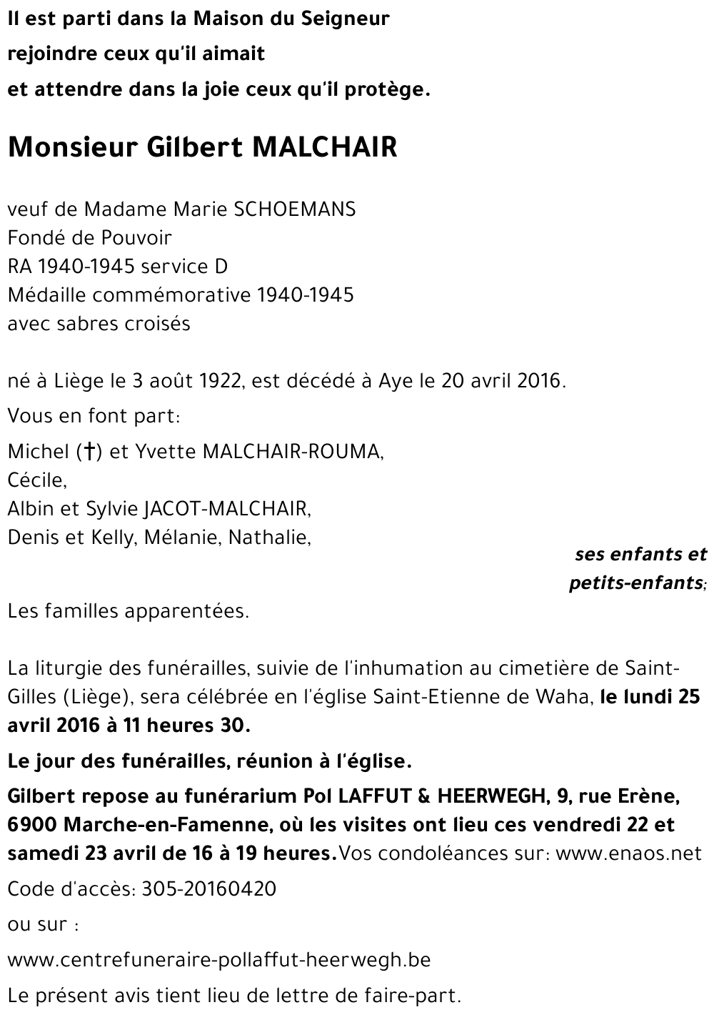 Gilbert MALCHAIR