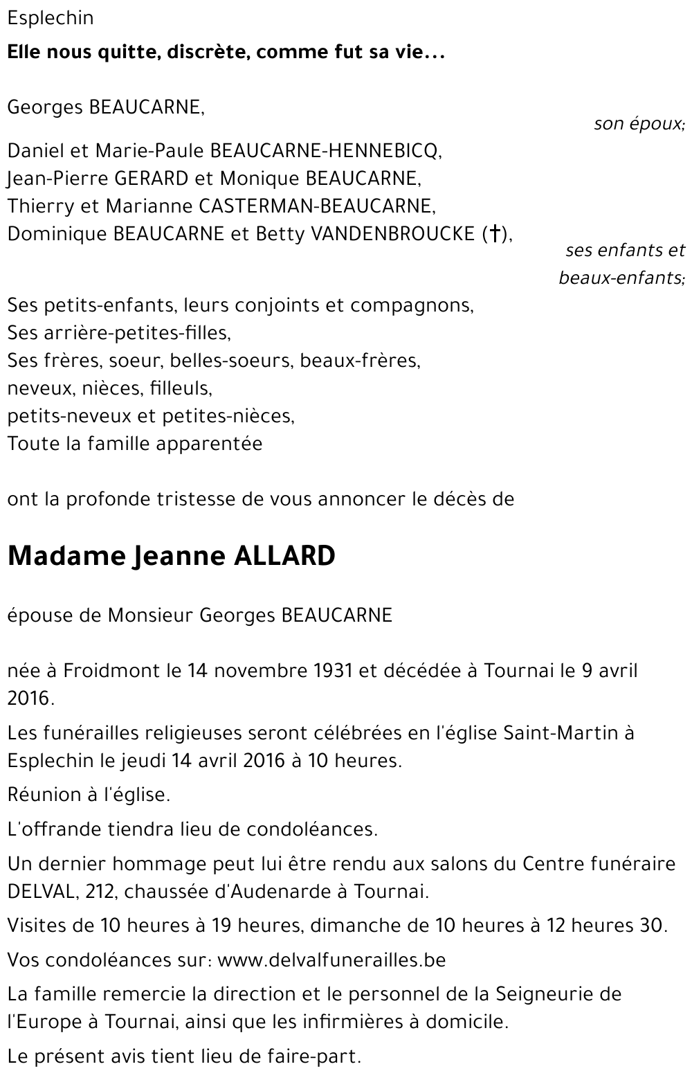 Jeanne ALLARD