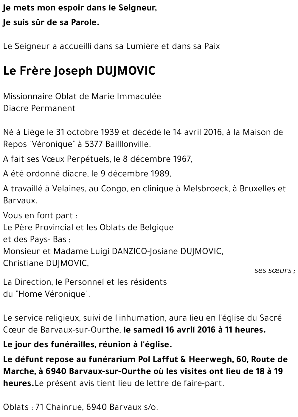 Joseph DUJMOVIC