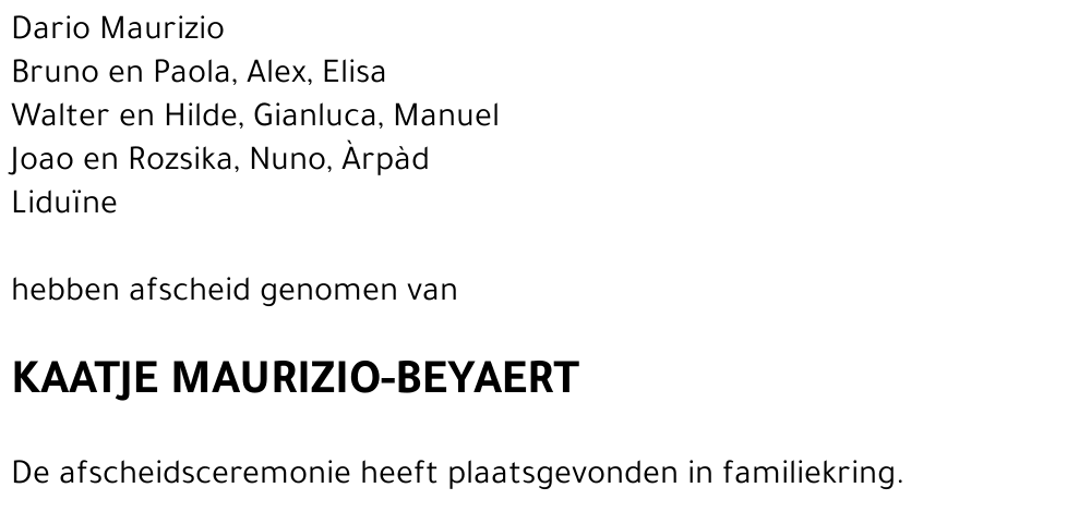 KAATJE MAURIZIO-BEYAERT