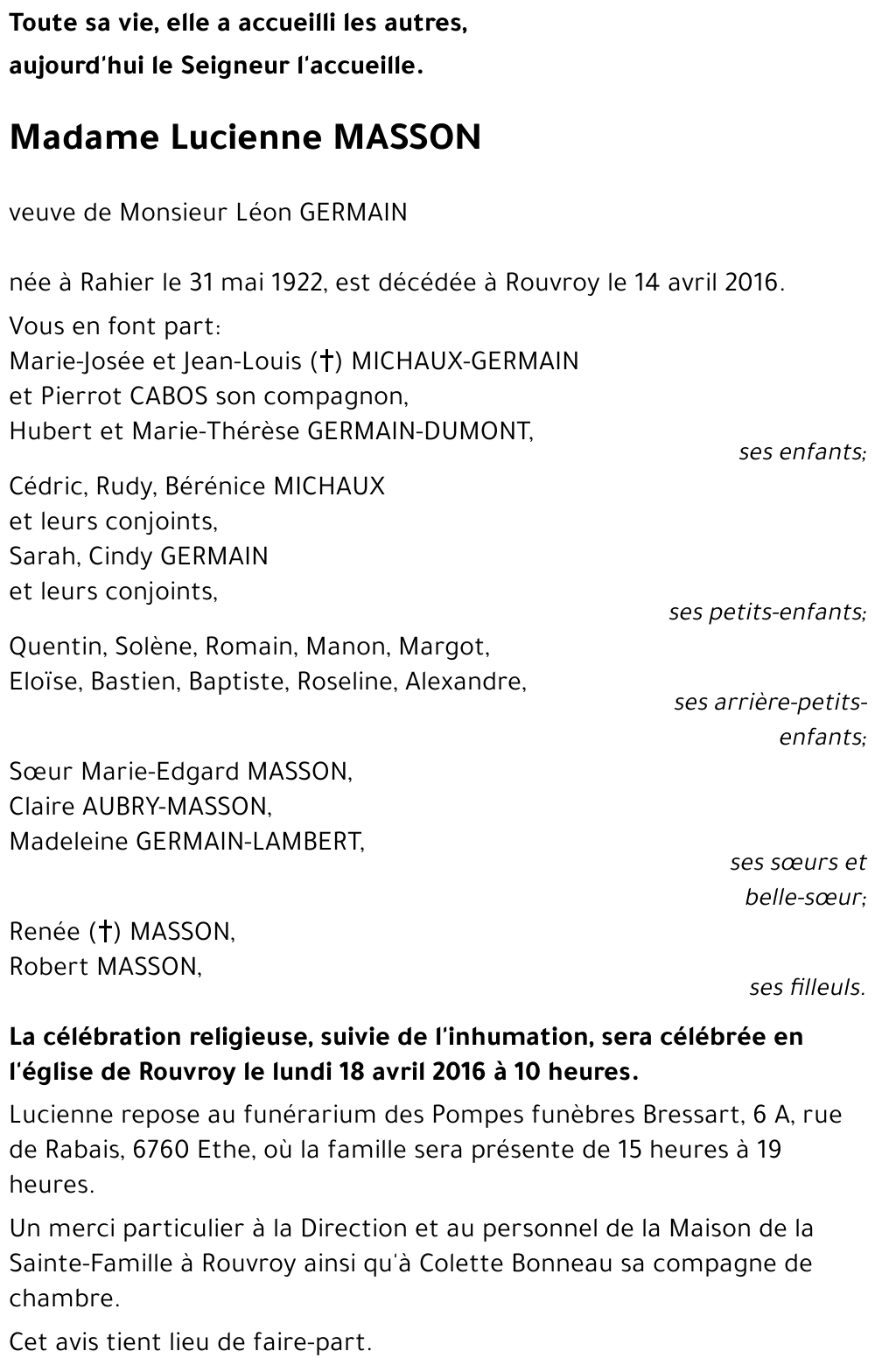 Lucienne MASSON 