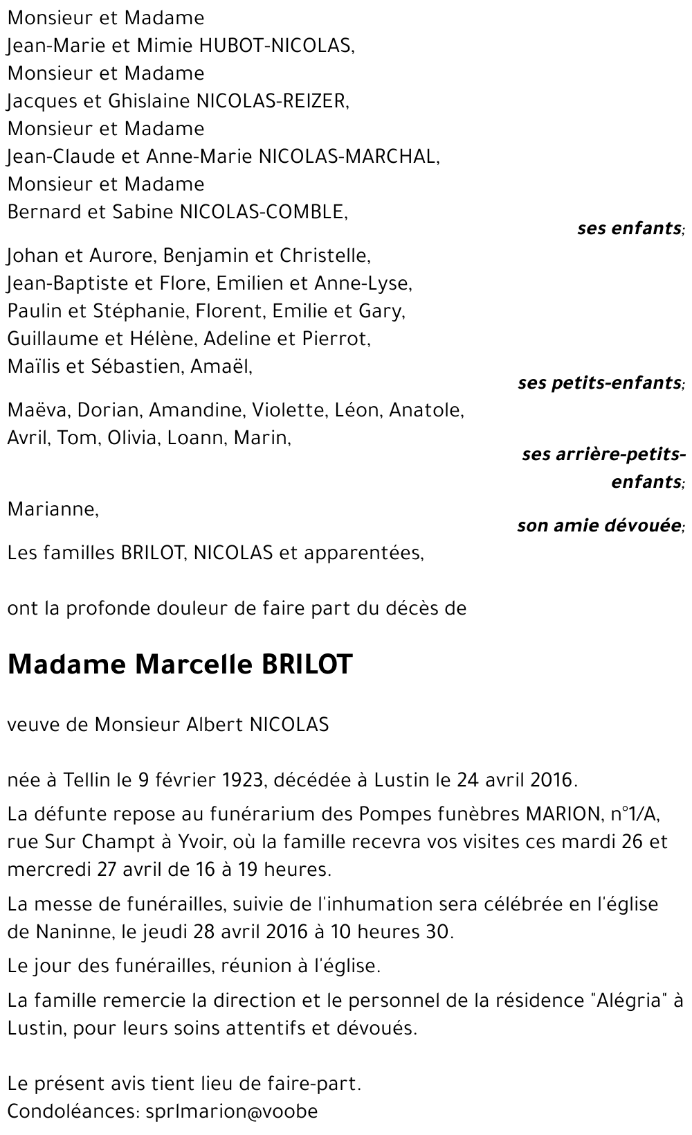 Marcelle BRILOT