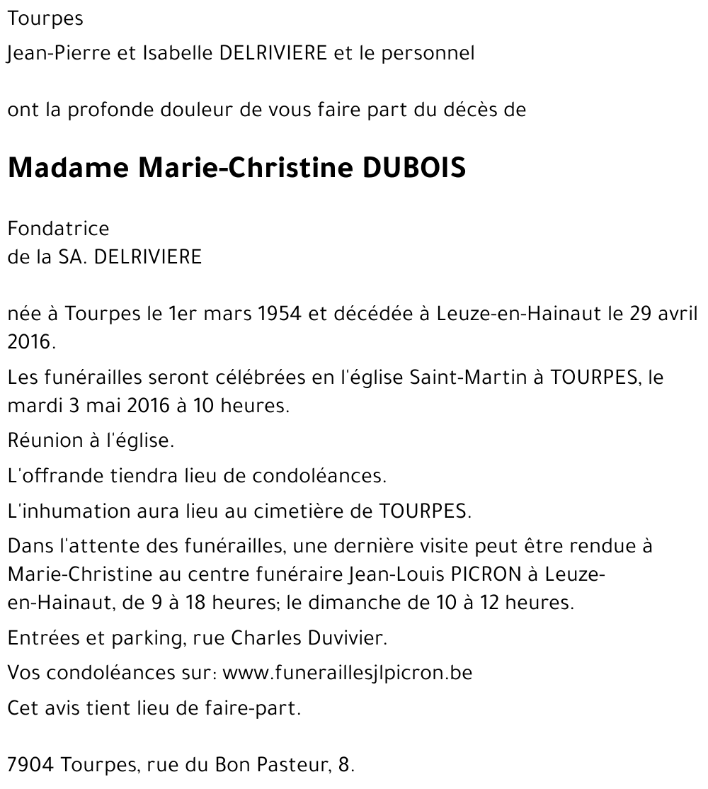 Marie-Christine DUBOIS