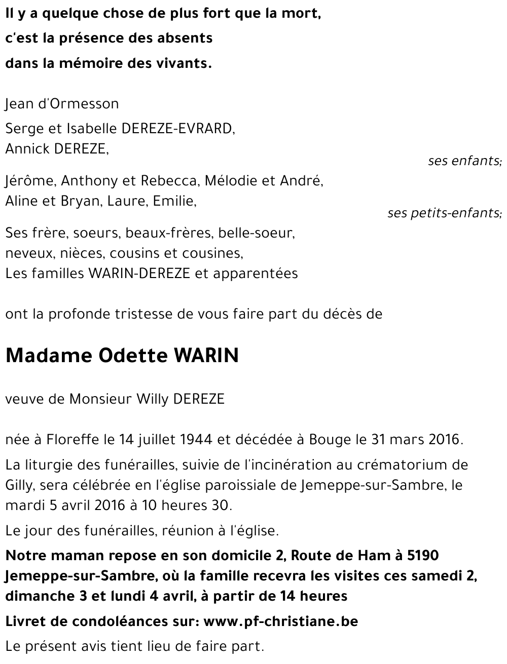 Odette Warin