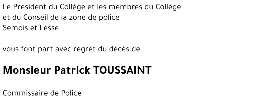 Patrick TOUSSAINT