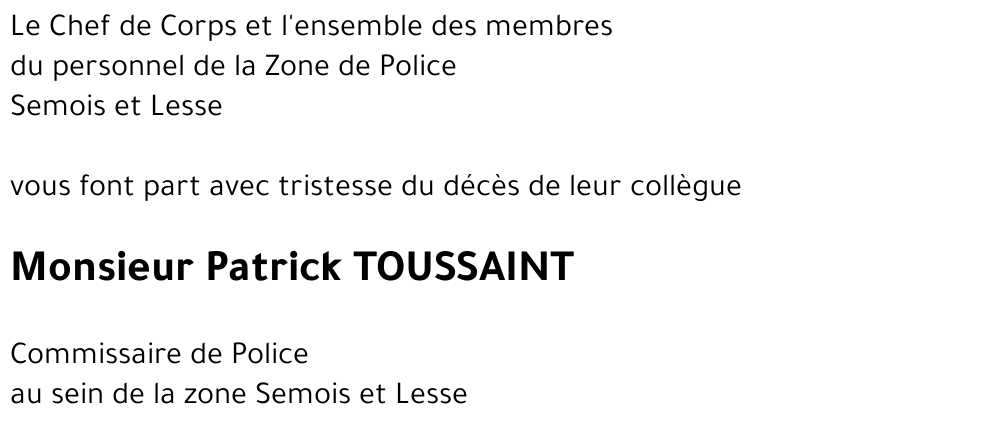 Patrick TOUSSAINT