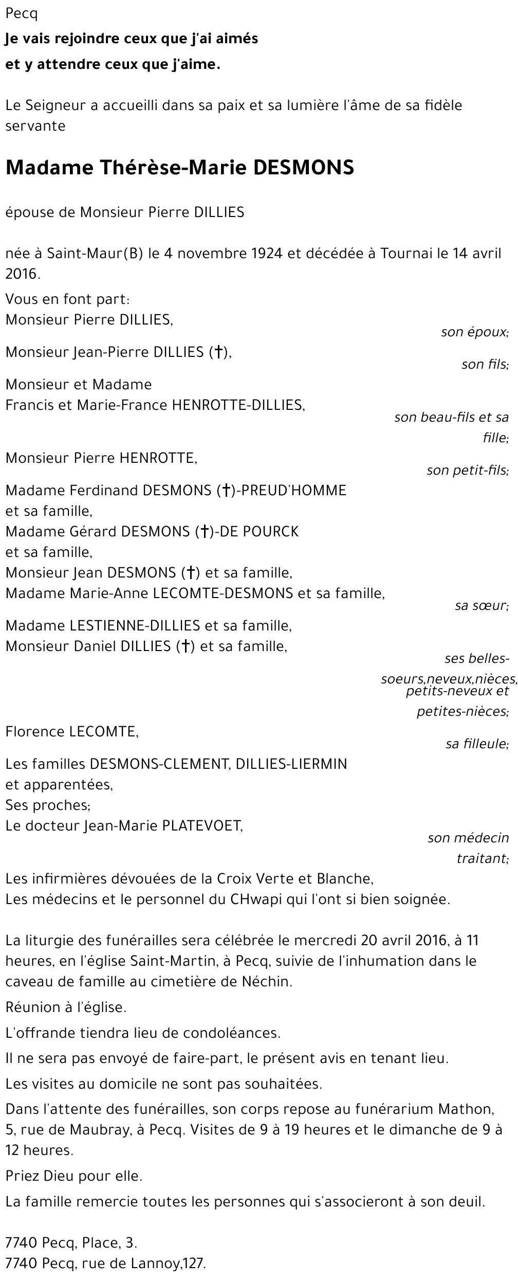 Thérèse-Marie DESMONS