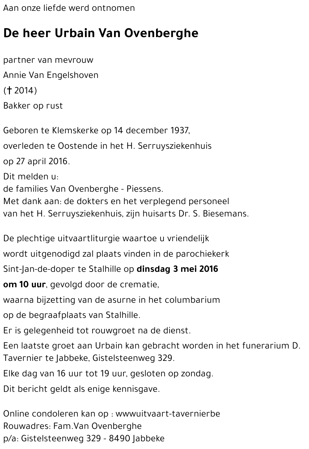 Urbain Van Ovenberghe