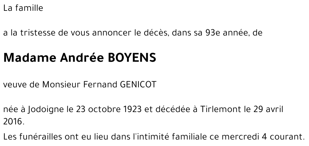 Andrée BOYENS