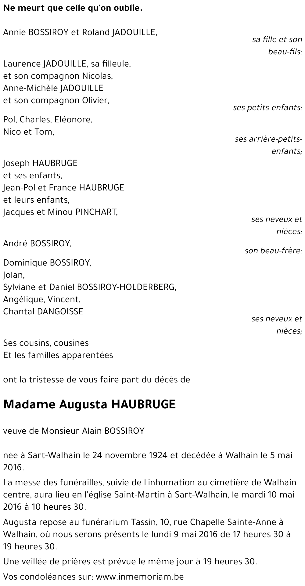 Augusta HAUBRUGE