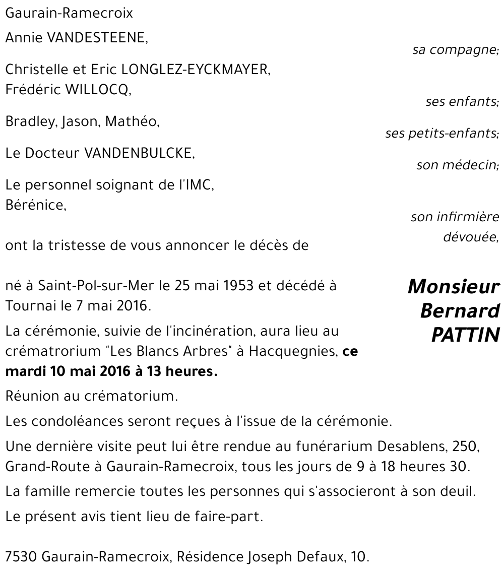 Bernard PATTIN