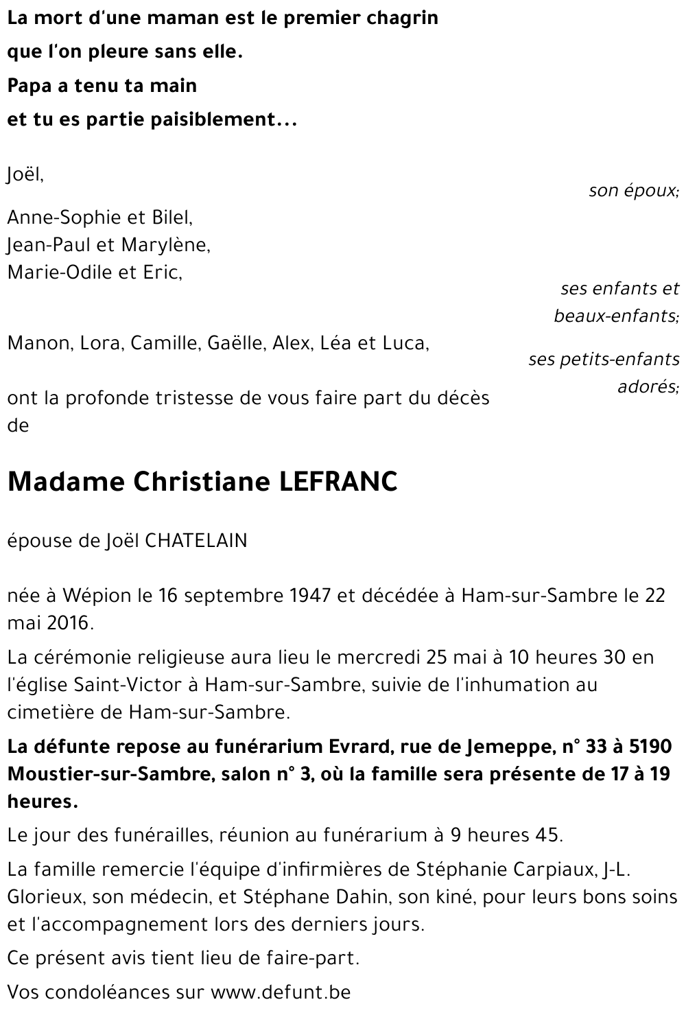 Christiane LEFRANC