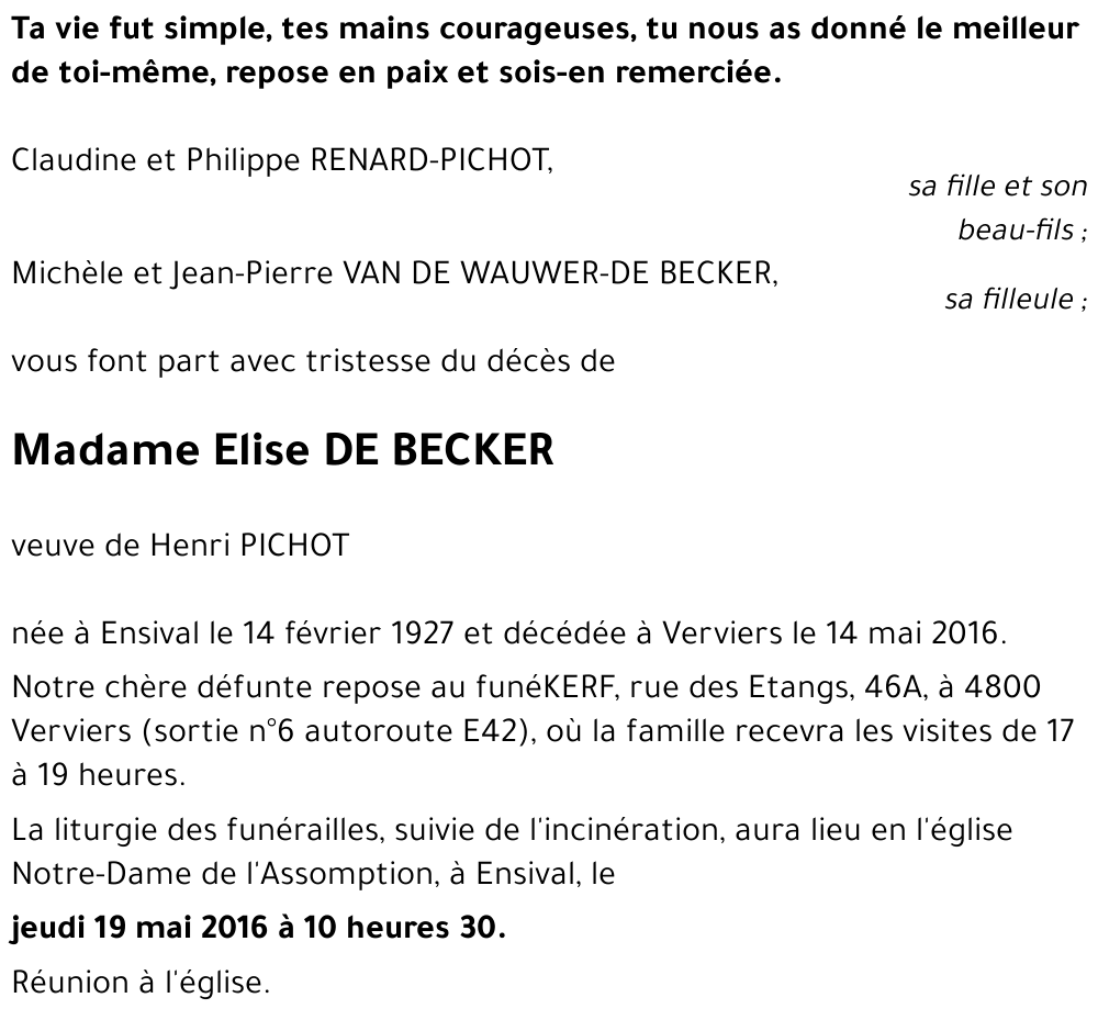 Elise DE BECKER