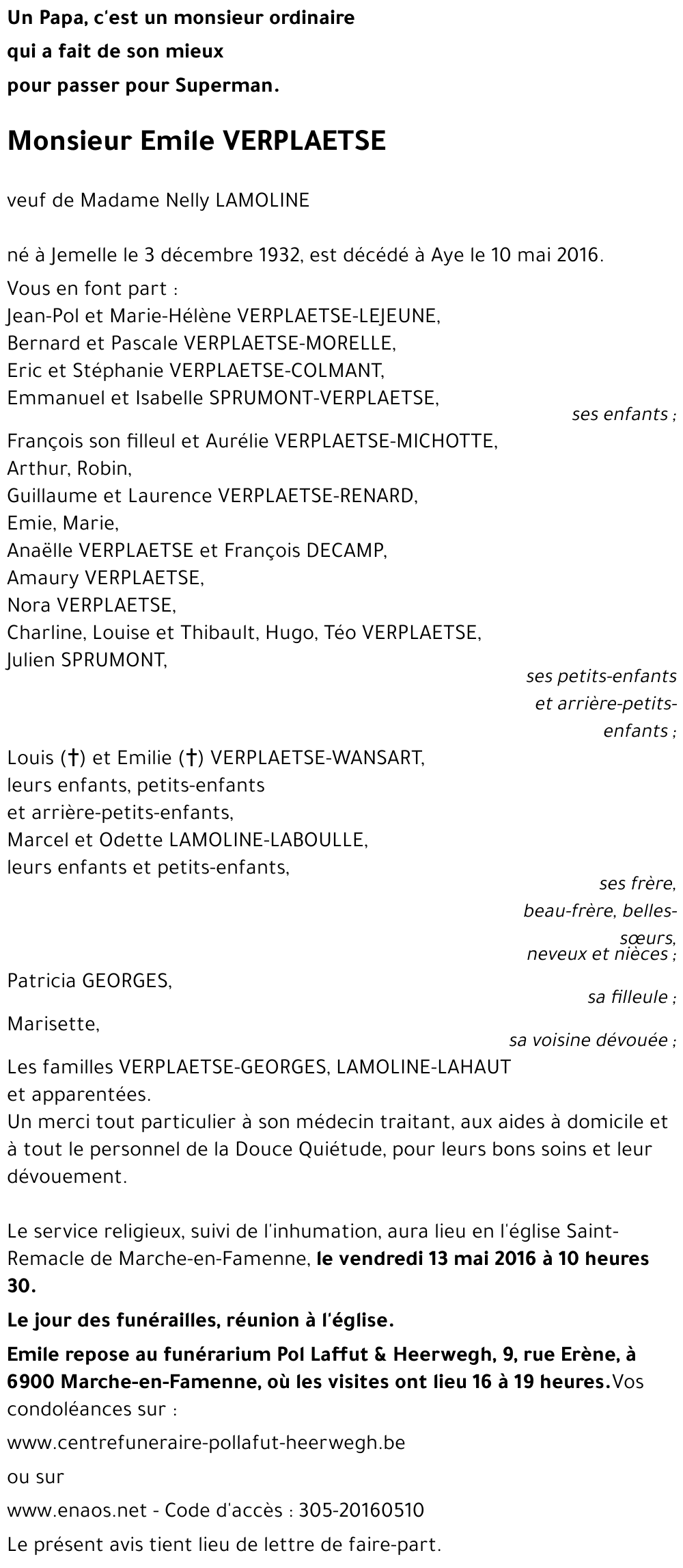 Emile VERPLAETSE