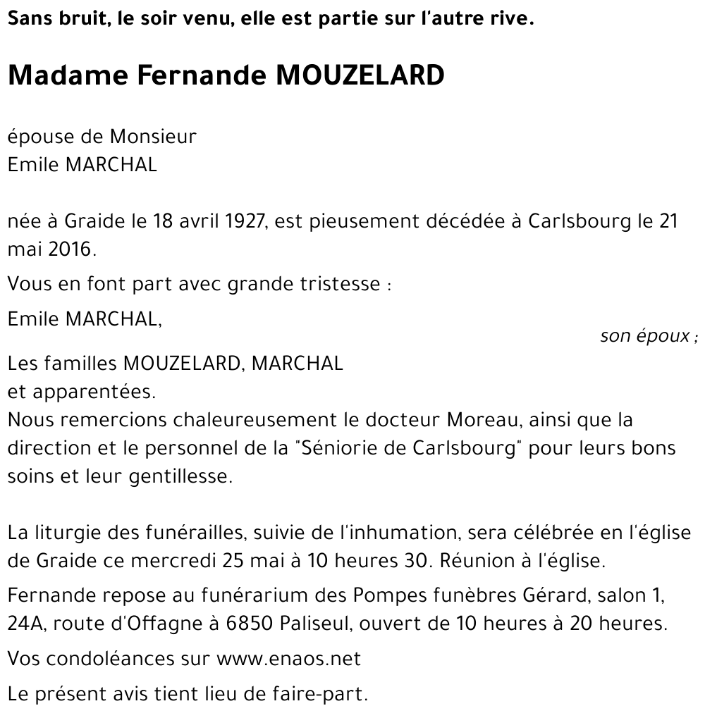 Fernande MOUZELARD