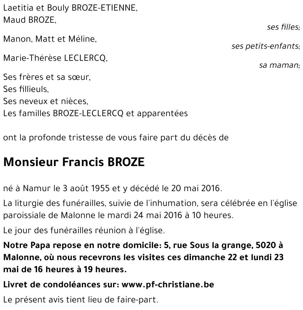 Francis BROZE