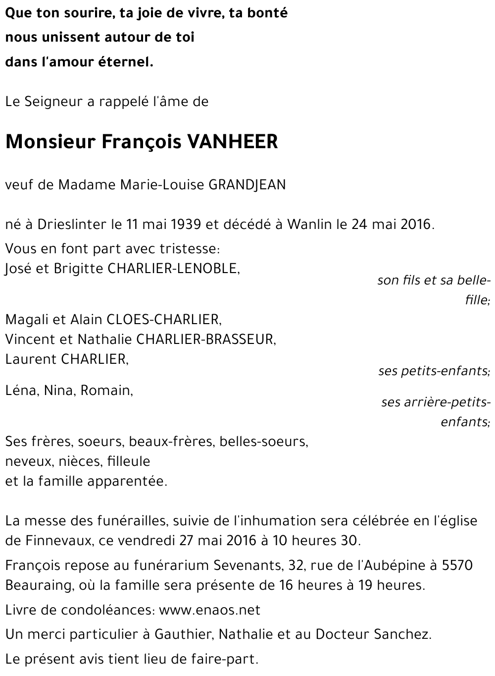 François VANHEER