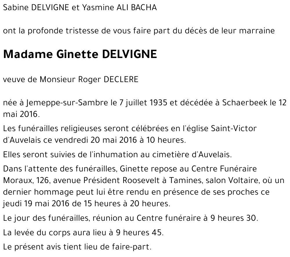 Ginette DELVIGNE