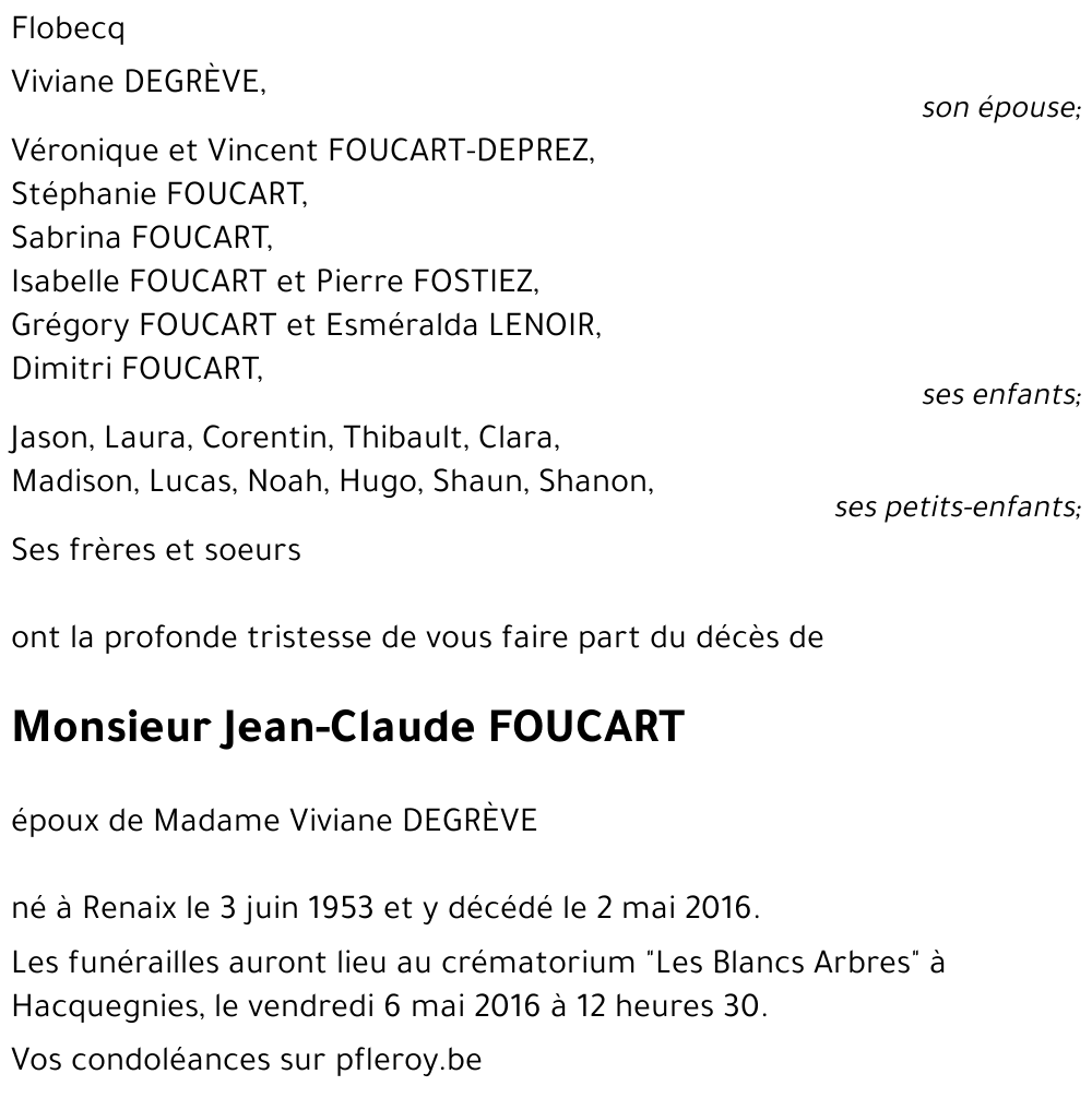 Jean-Claude FOUCART