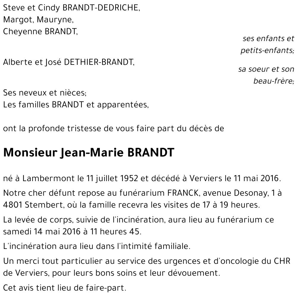 Jean-Marie BRANDT